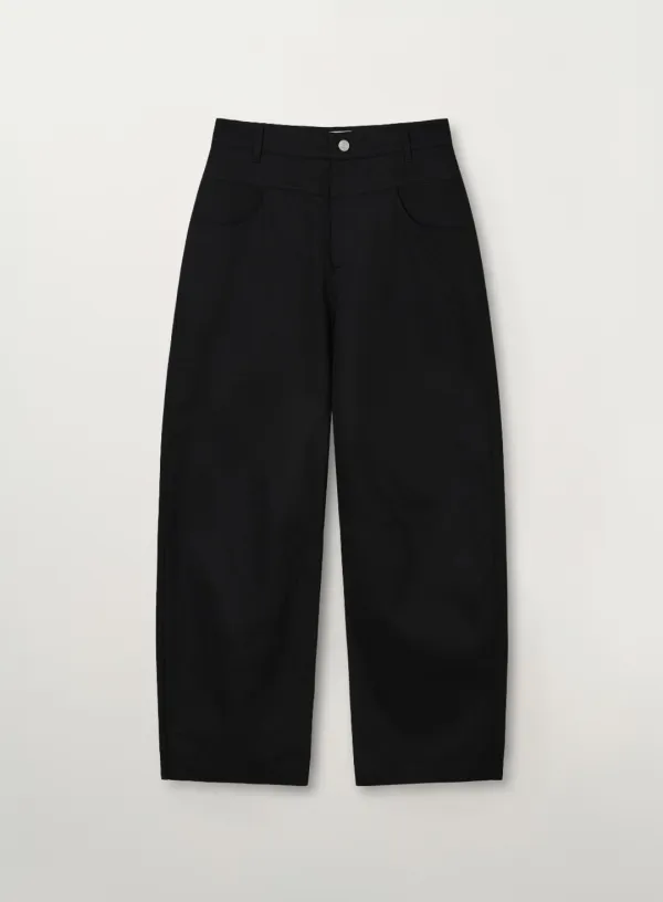 [이민정 Pick] (W) Cotton Curved Pants - Black