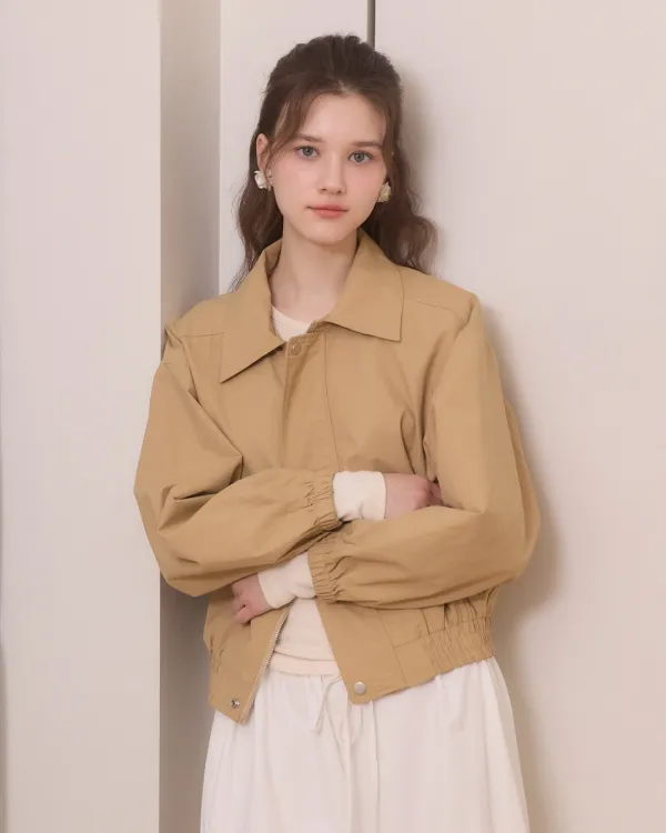 [2차 리오더] Clear zip up blouson - beige