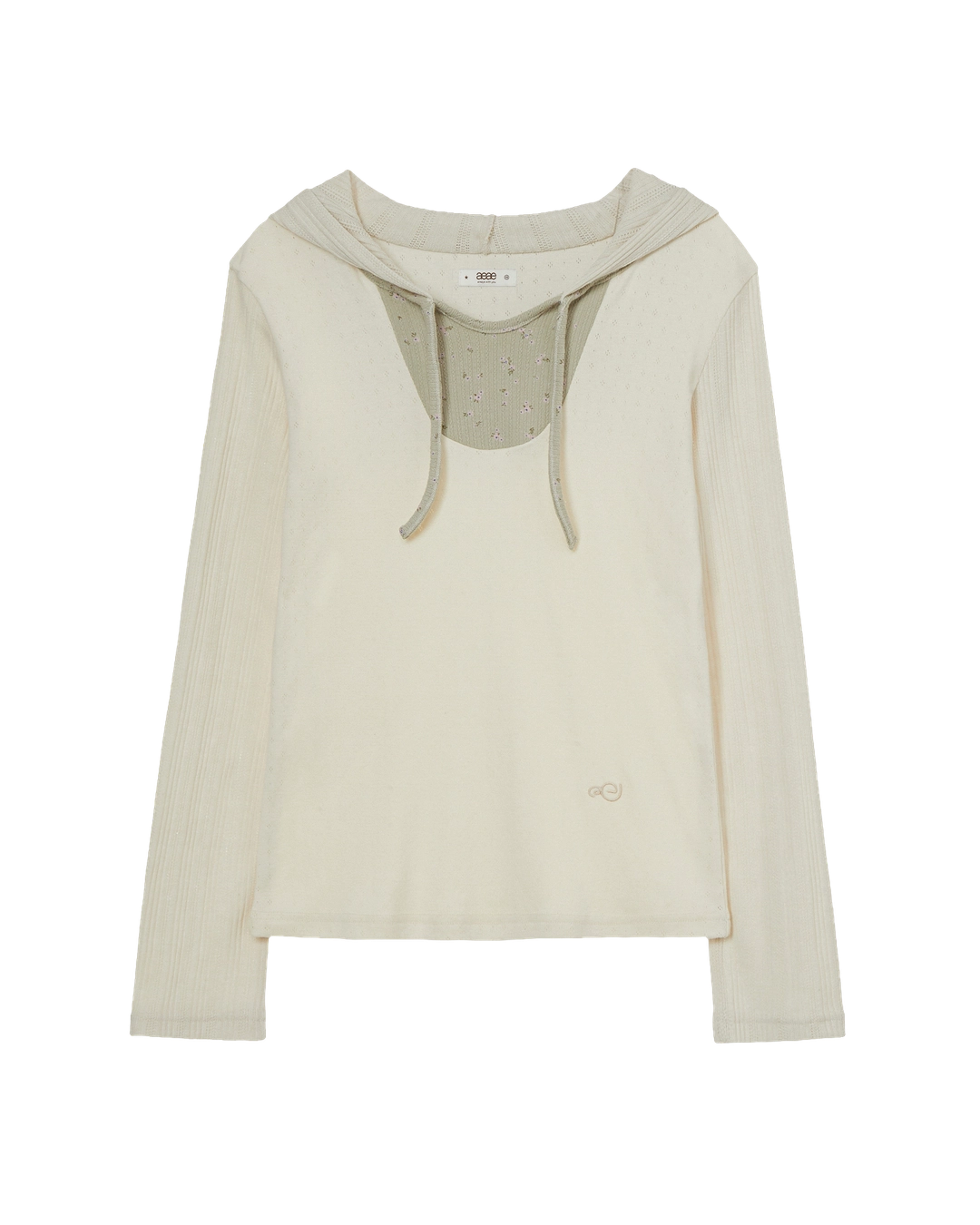 에이이에이이 FLOWER BLOCK HOODIE [IVORY] 상품 이미지 1