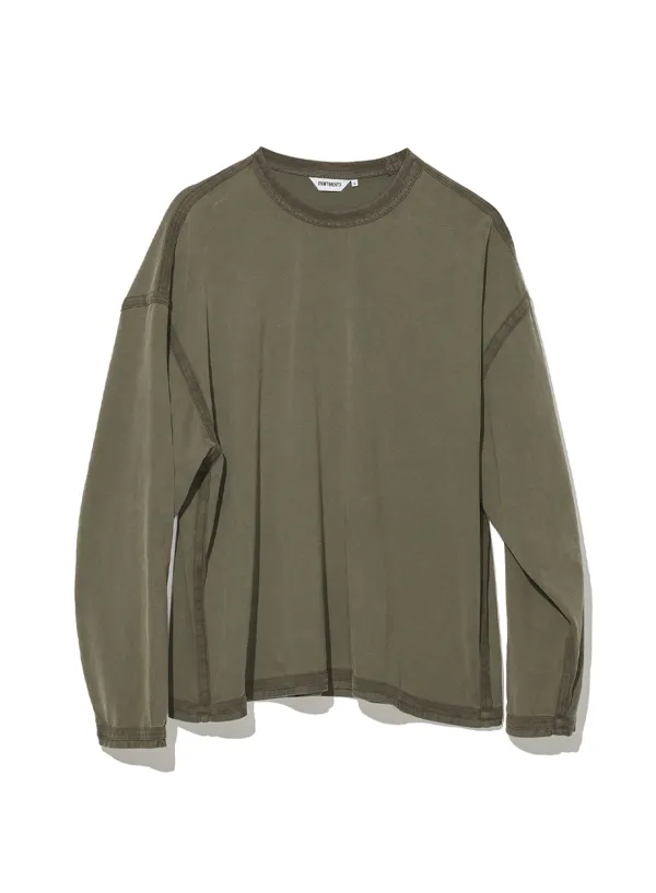 VTG Washed Binding Long Sleeve_Khaki