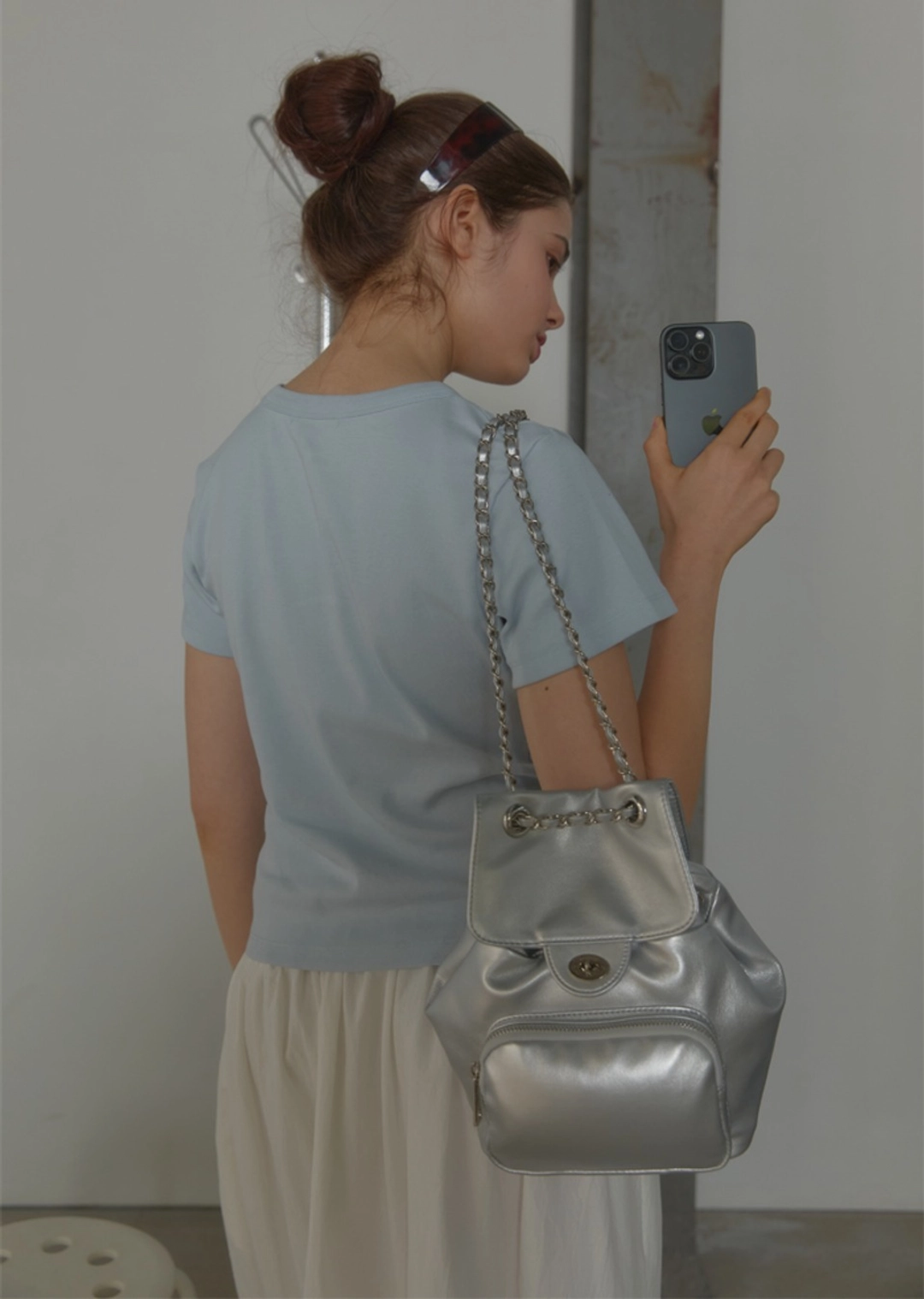 아노에틱 ANC CLASSIC OUTPOCKET BACKPACK_SILVER 상품 이미지 1