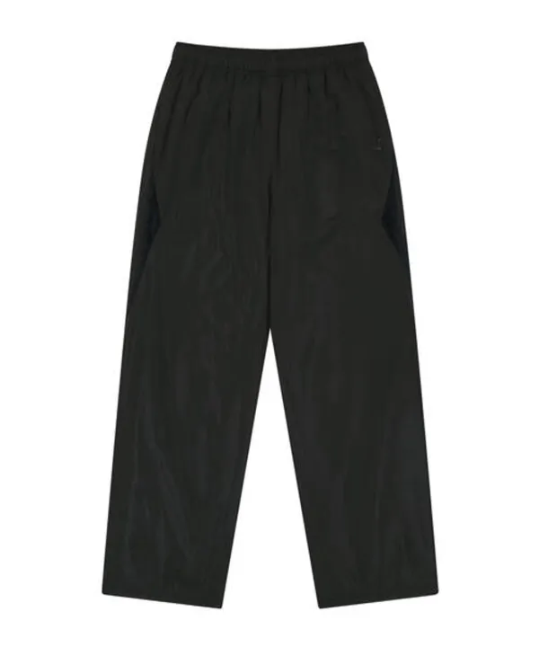 Fleece Lined Nylon Pants / Black
