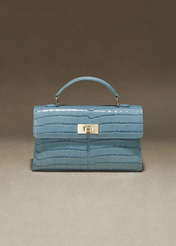 CHIXLABEL H 레브 스퀘어 크로커 백 22(Small) - Blue node