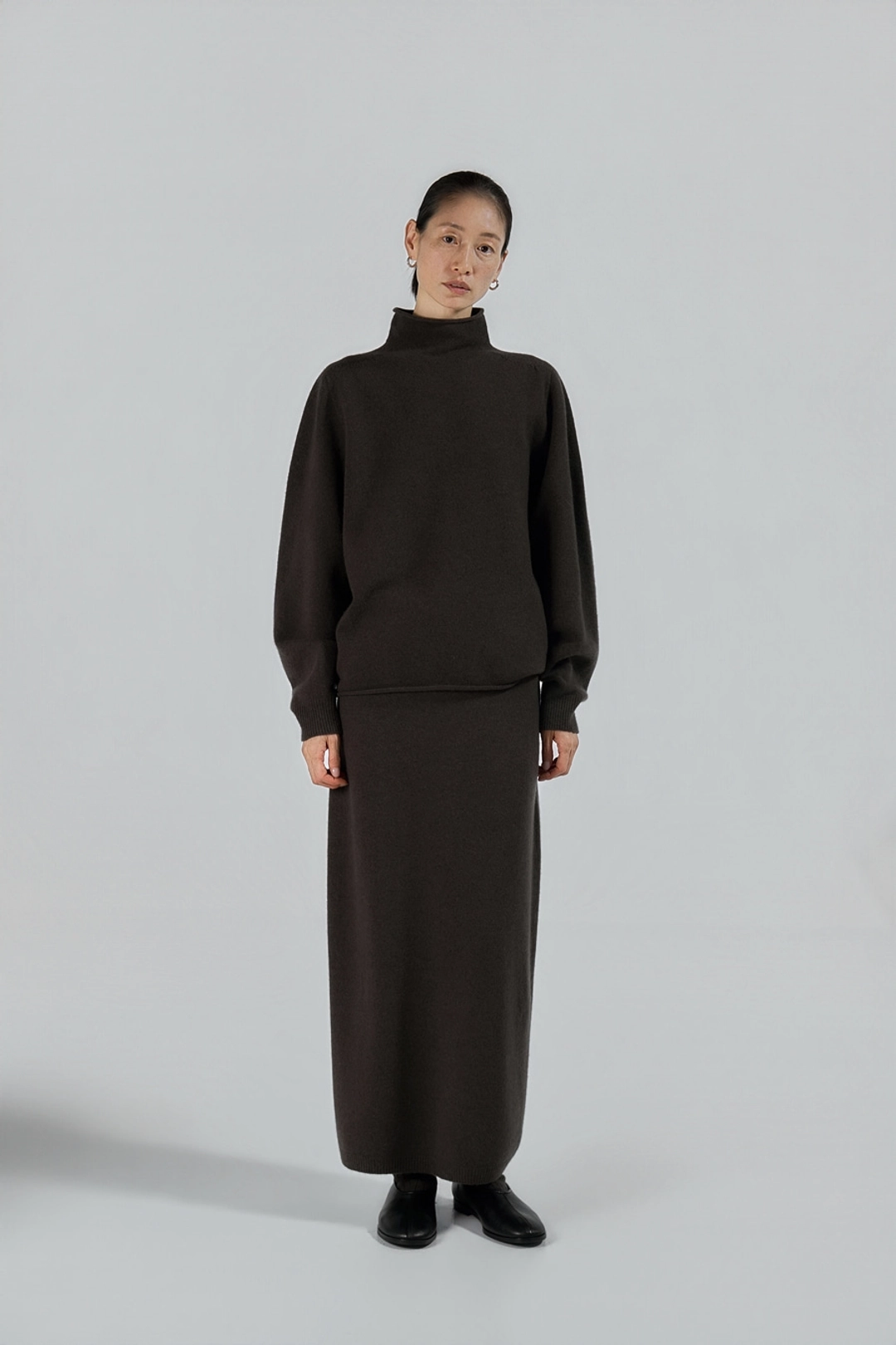 에이치에이트 PLAIN MAXI SKIRT ( DARK BROWN ) 상품 이미지 2