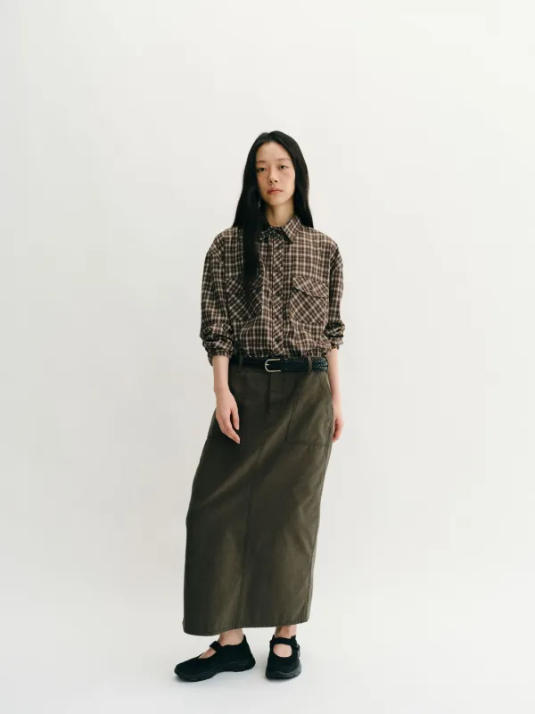 Brushed Plaid Shirt (Brown)