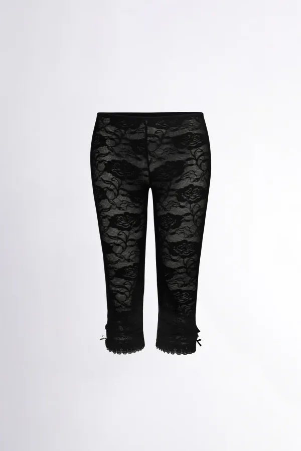 90s Lace Leggings Black