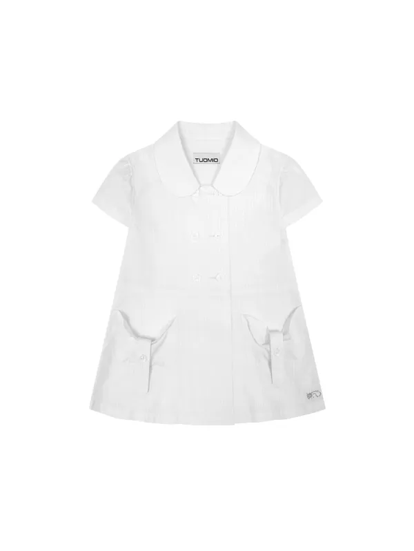ROUND COLLAR HALF JACKET [WHITE]