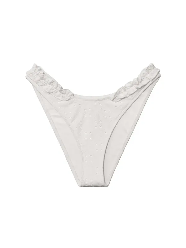 FRILL HIGH CUT BIKINI BOTTOM (WHITE)