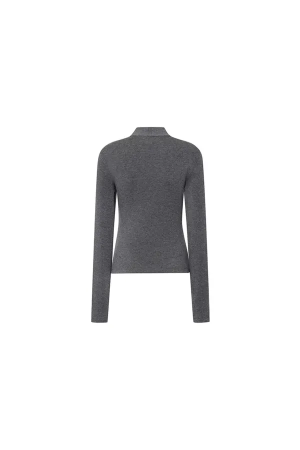 SOFT WRAP TOP [GREY]