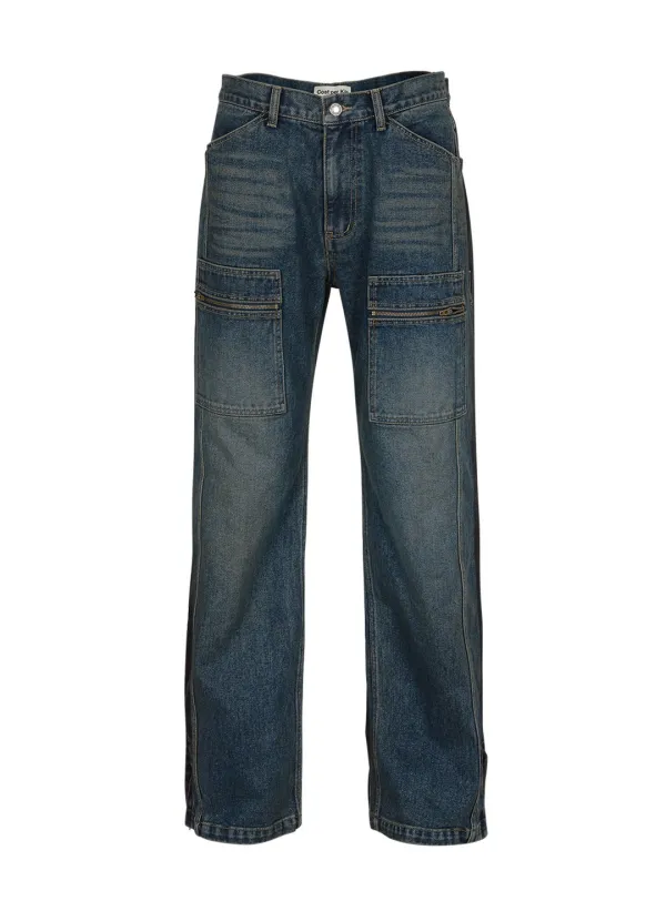CARGO POCKET DENIM JEANS_INDIGO