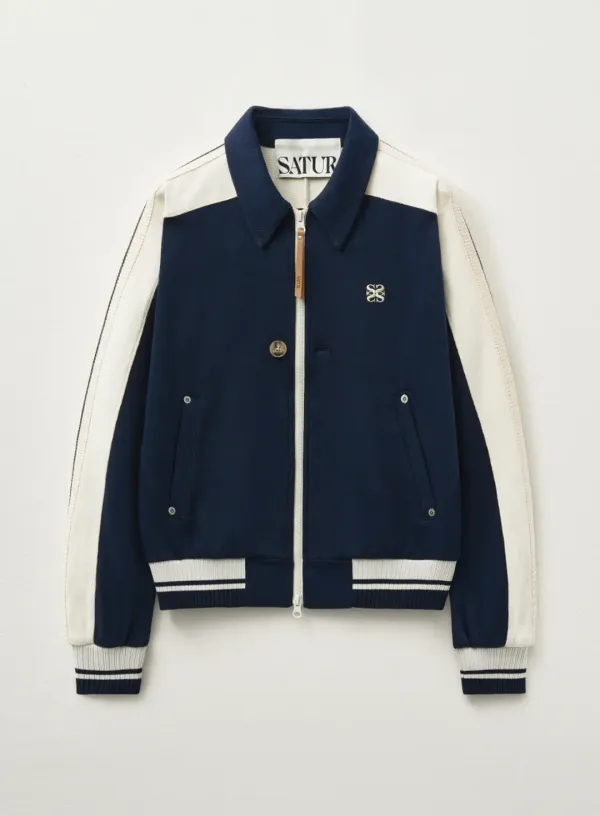 (W) Lawton Collar Track Zip-Up Jacket - Classic Navy