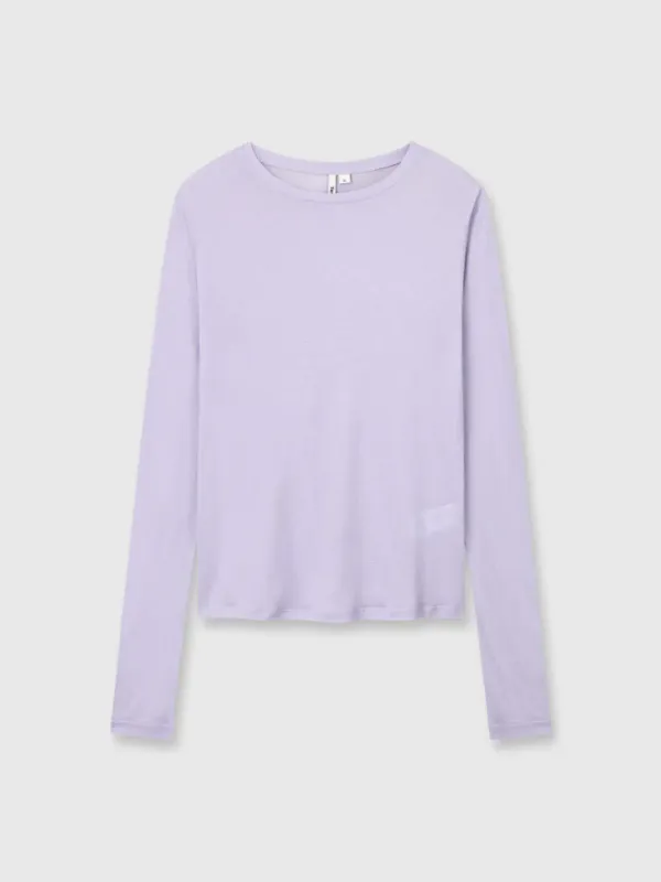 WOOL TENCEL LONG SLEEVE_ LAVENDER