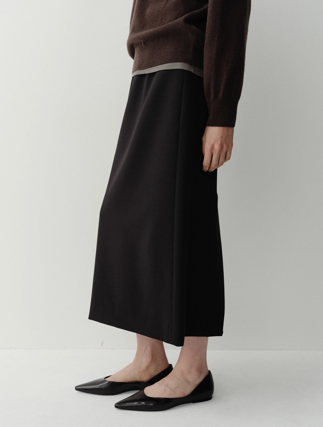 이아 FW Maxi Slit Skirt (Black) 상품 이미지 2