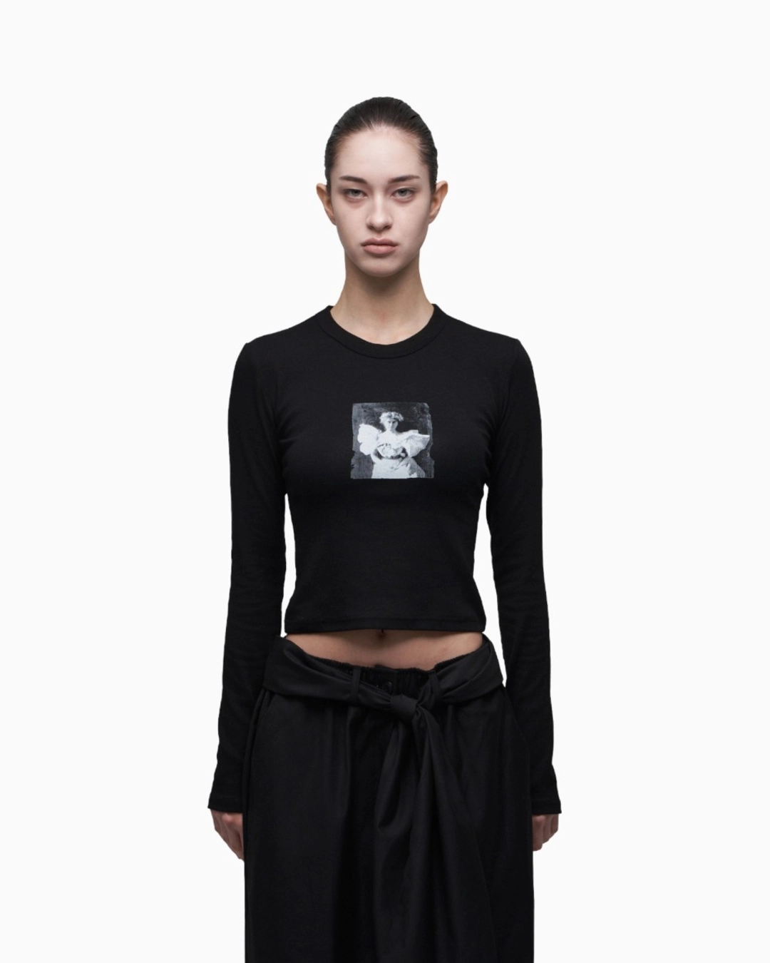 시너진 SQUARE PRINTED LONG SLEEVE BLACK 상품 이미지 1