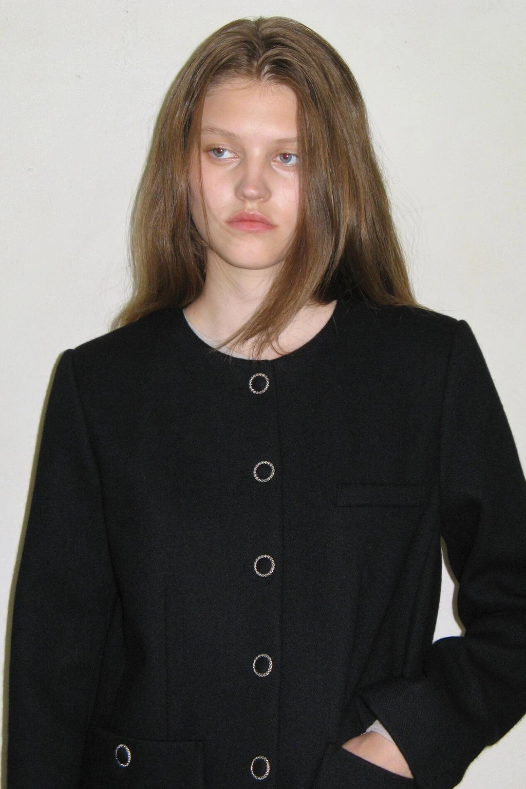 시눈 Melton Tweed Jacket (Black) 상품 이미지 1