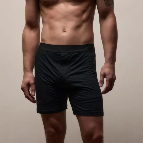 Luxe Lotus Relaxed Fit Boxer Short - Black