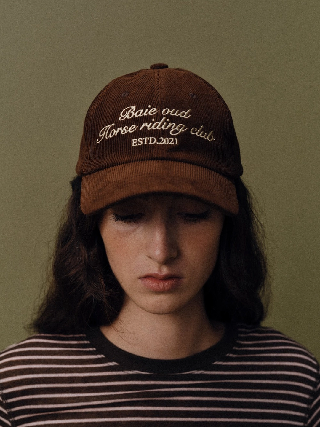 베이오드 Corduroy horse riding club ball cap_brown 상품 이미지 2
