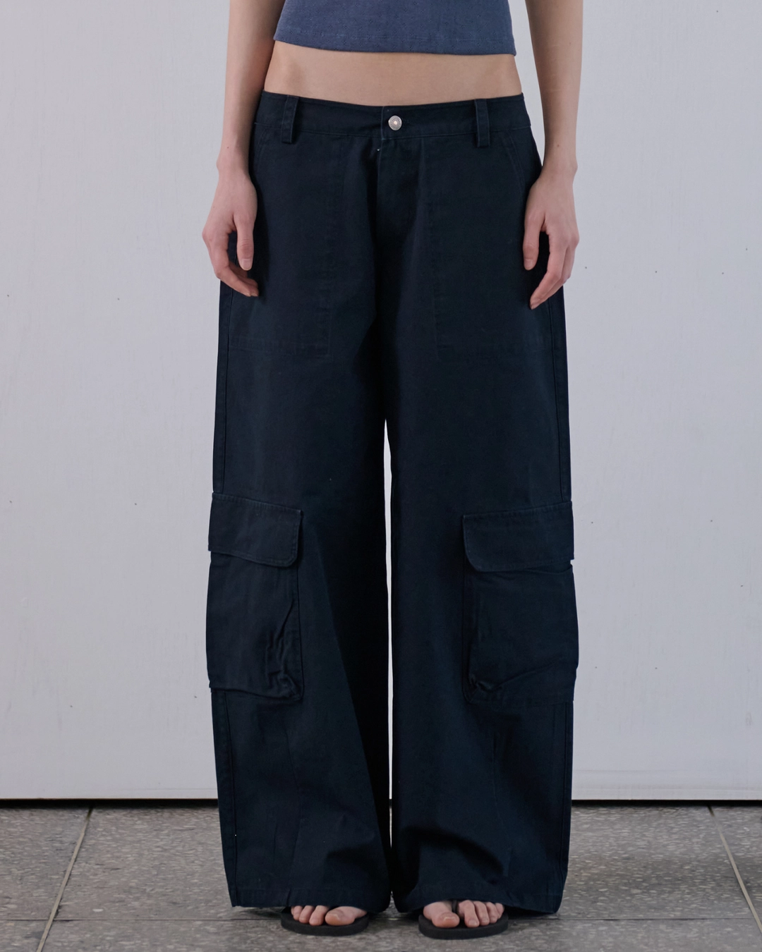 오데스 COTTON CARGO PANTS - DARK NAVY 상품 이미지 1