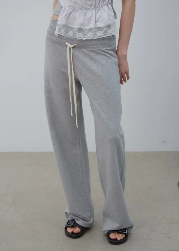 [2nd REORDER] DOUBLE WAIST JERSEY PANTS (MELANGE GREY)