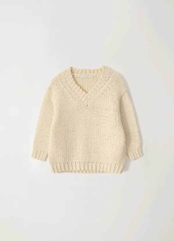 2ND / Wide v-neck sweater (Ivory)
