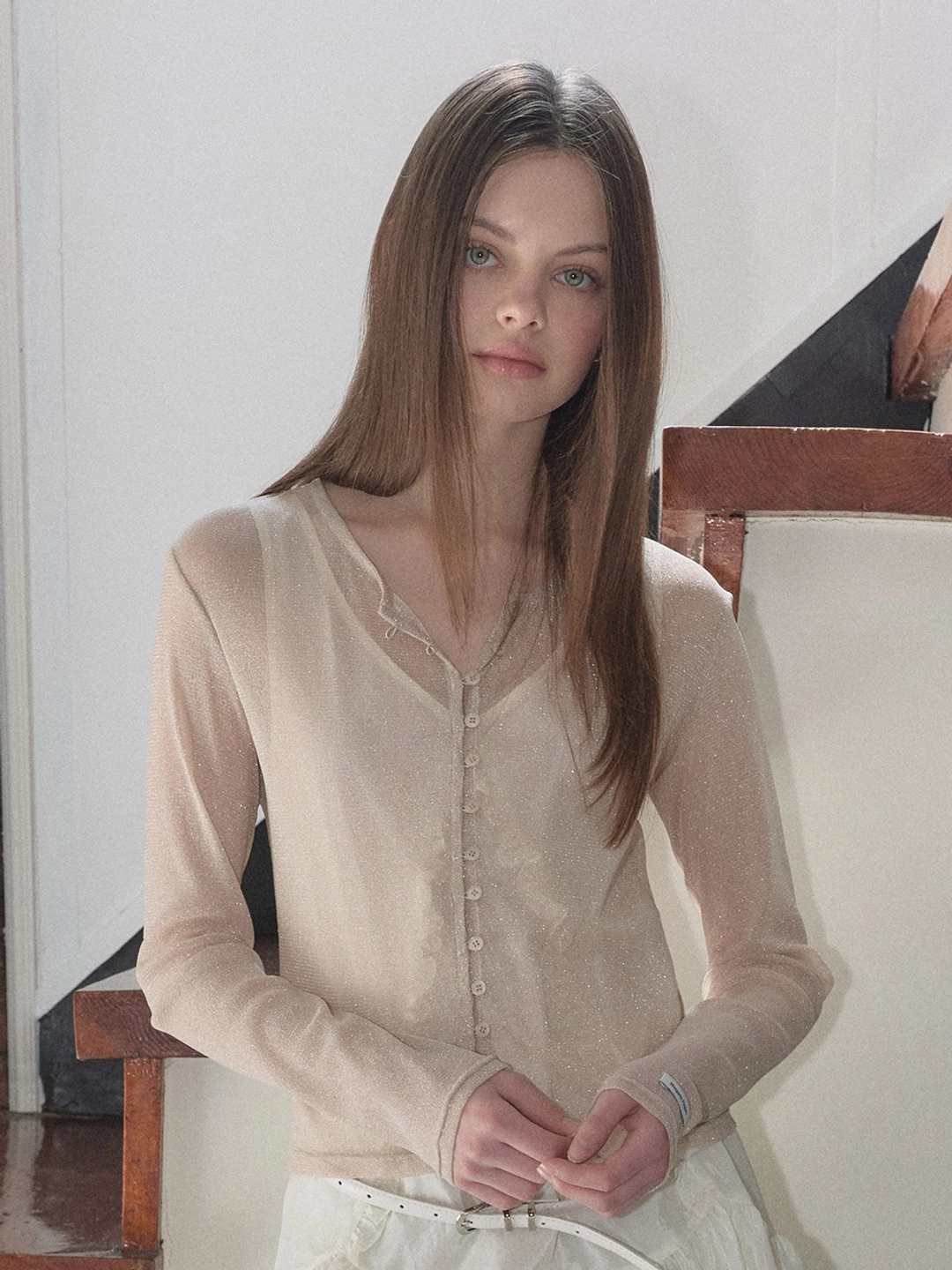 마가린핑거스 SHEER SLIM CARDIGAN (PEACH) 상품 이미지 2