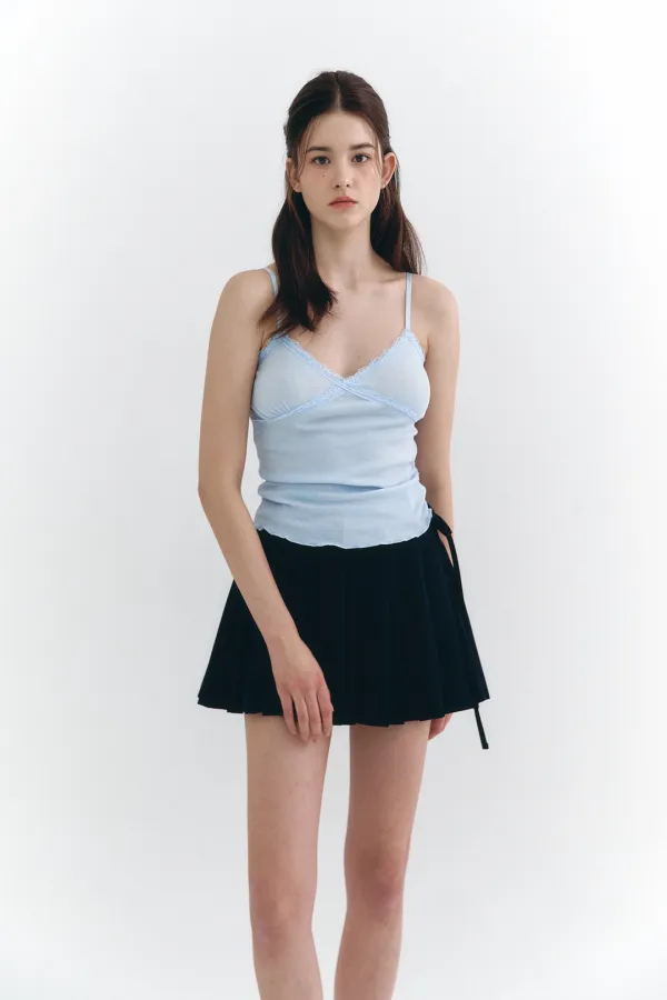 [강민경, 아이들 소연 착용] Cross Lace Sleeveless Lavender
