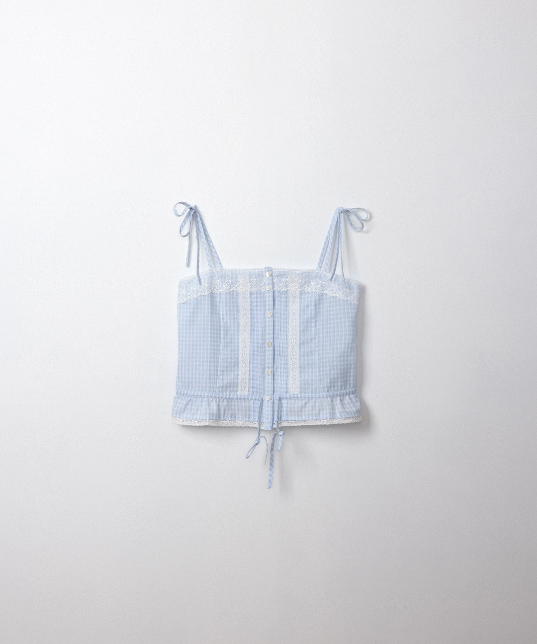 체크 로지 레이스 탑 (blue)