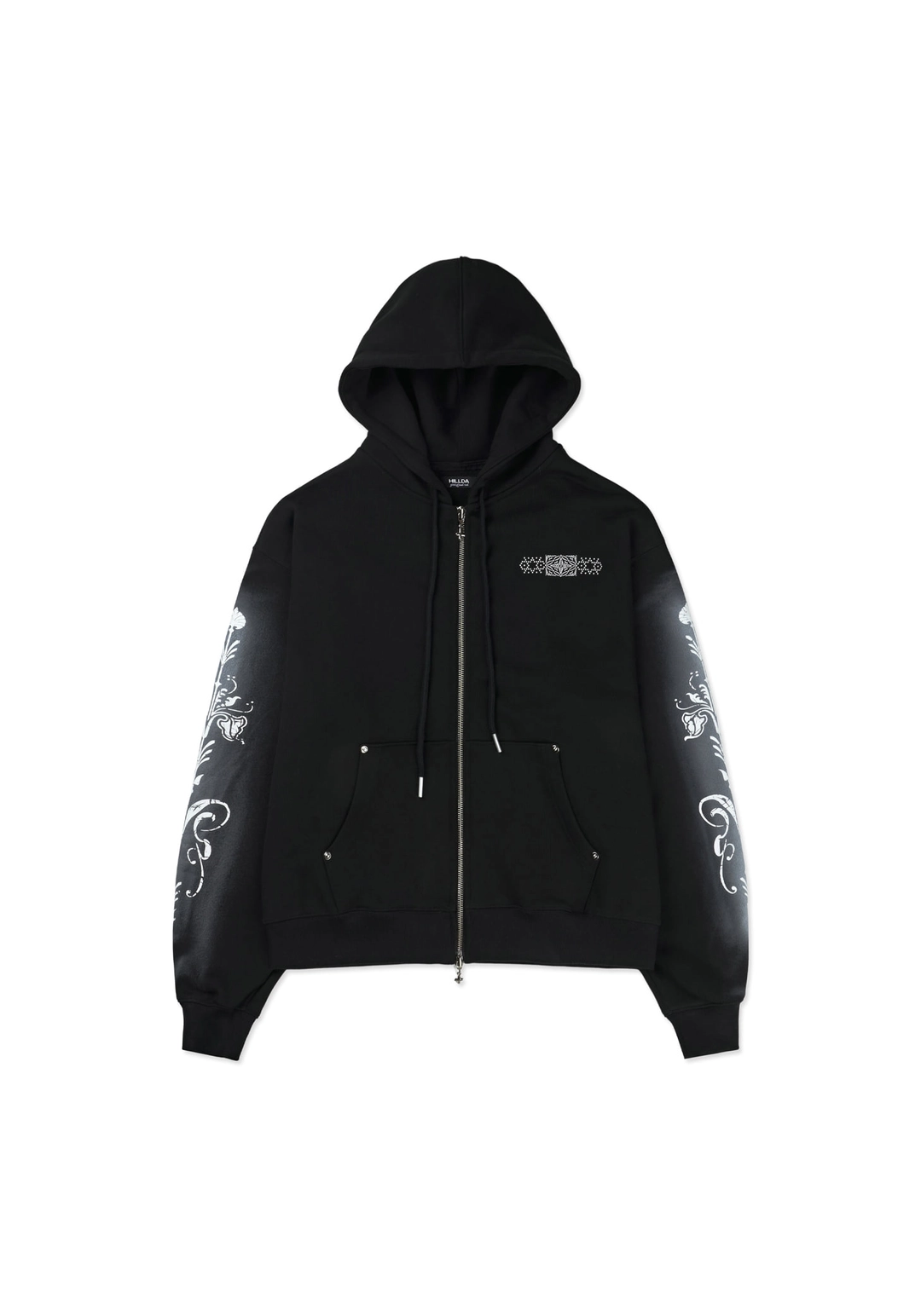 힐다 [Limited.ver] Smog Motif Zip-Up Hoodie [Black] 상품 이미지 1