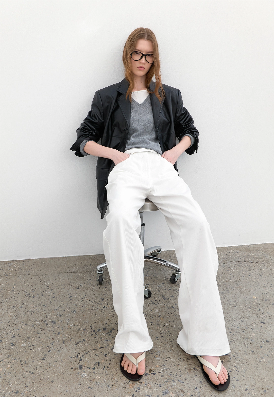 아뜰리에 나인 (PT-5741)WASHING CURVED COLOR DENIM PANTS 상품 이미지 2