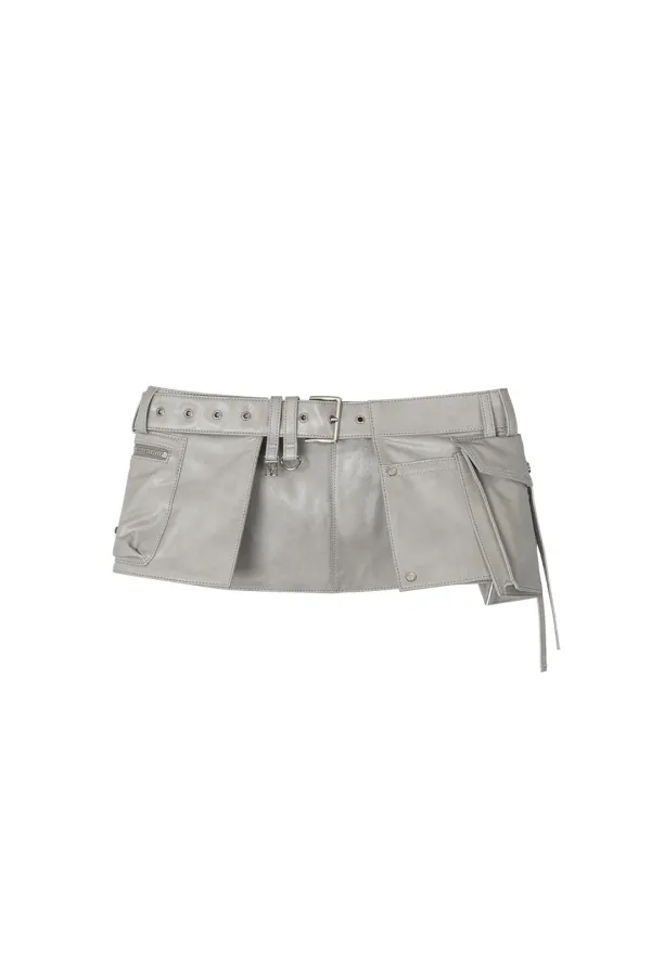Multi-Pocket Waist Belt [ Light Gray ]