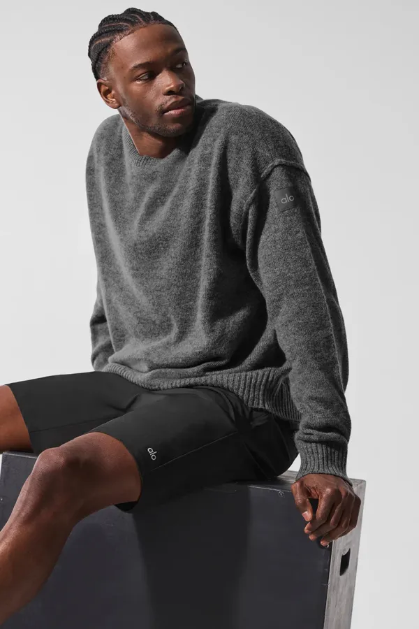 Unisex Wool Cashmere New Class Crewneck Sweater - Platinum Grey