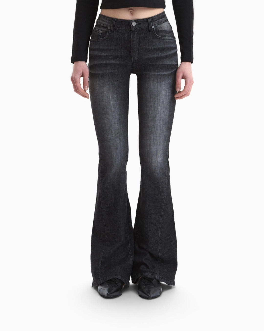 시너진 102 CAT WASHING MID-RISE JEANS BLACK 상품 이미지 1