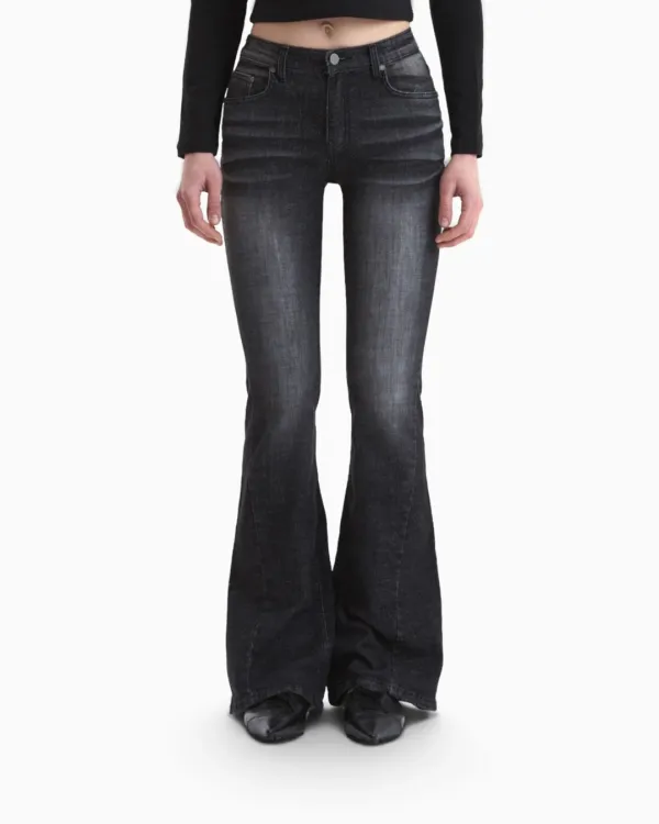102 CAT WASHING MID-RISE JEANS BLACK