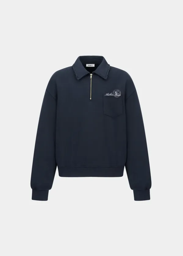 NOICE STAMP QUARTER ZIP SWEATSHIRT - BLUE