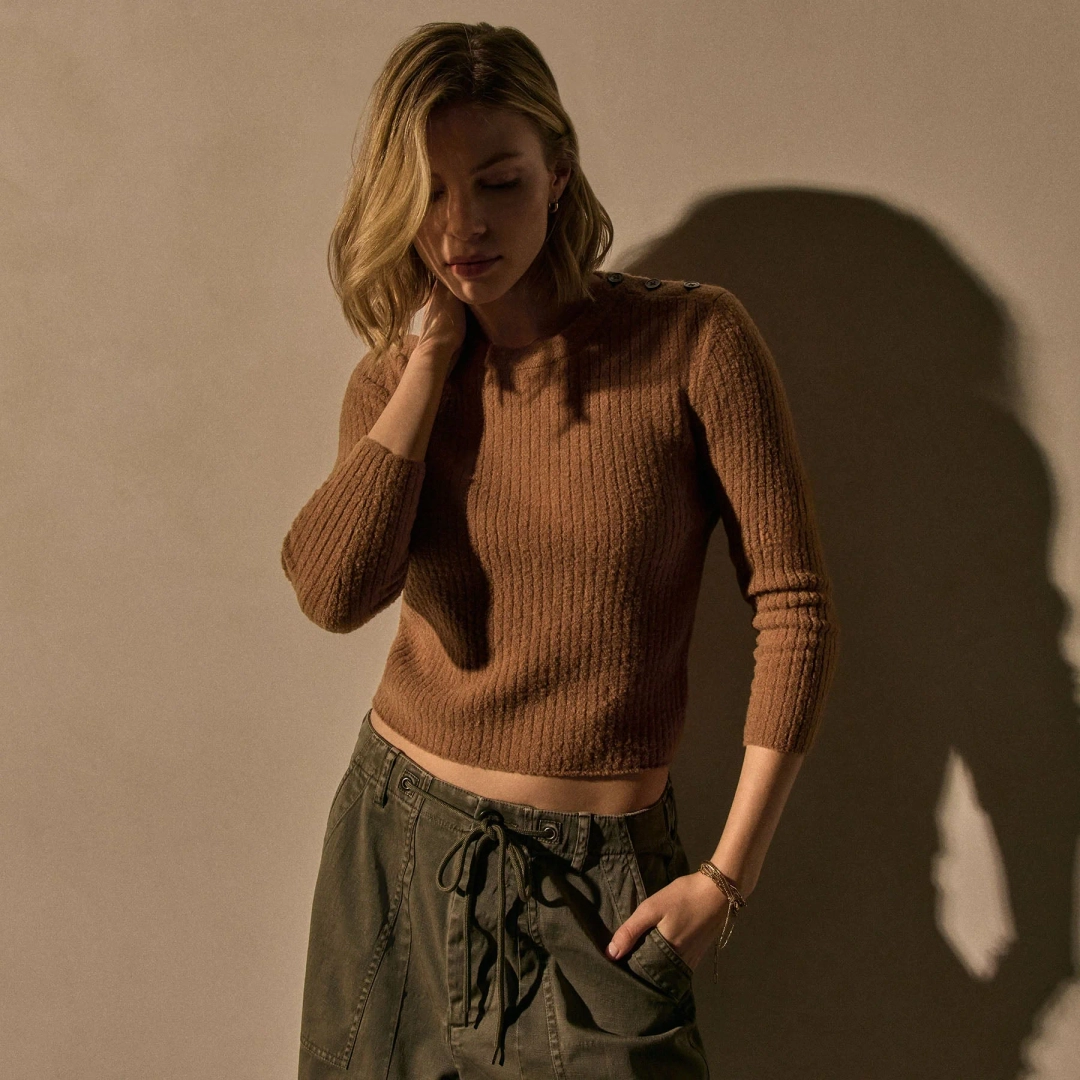 제임스펄스 Brushed Merino Cashmere Blend Top - Whiskey 상품 이미지 1