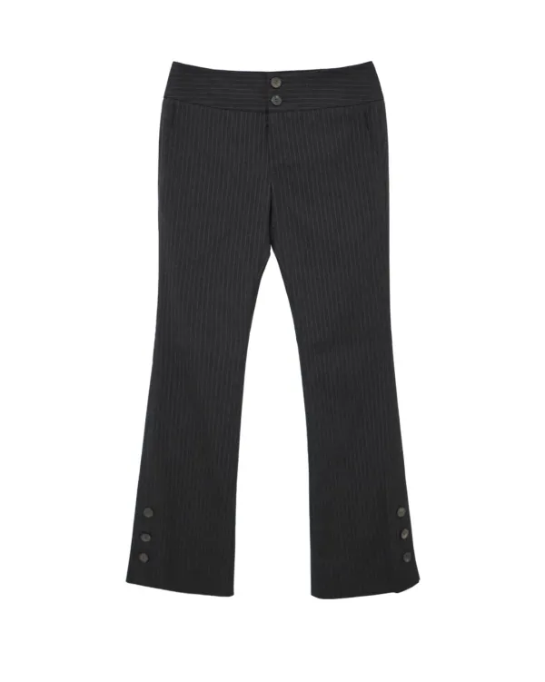 Button Down Slim Pants (Charcoal)