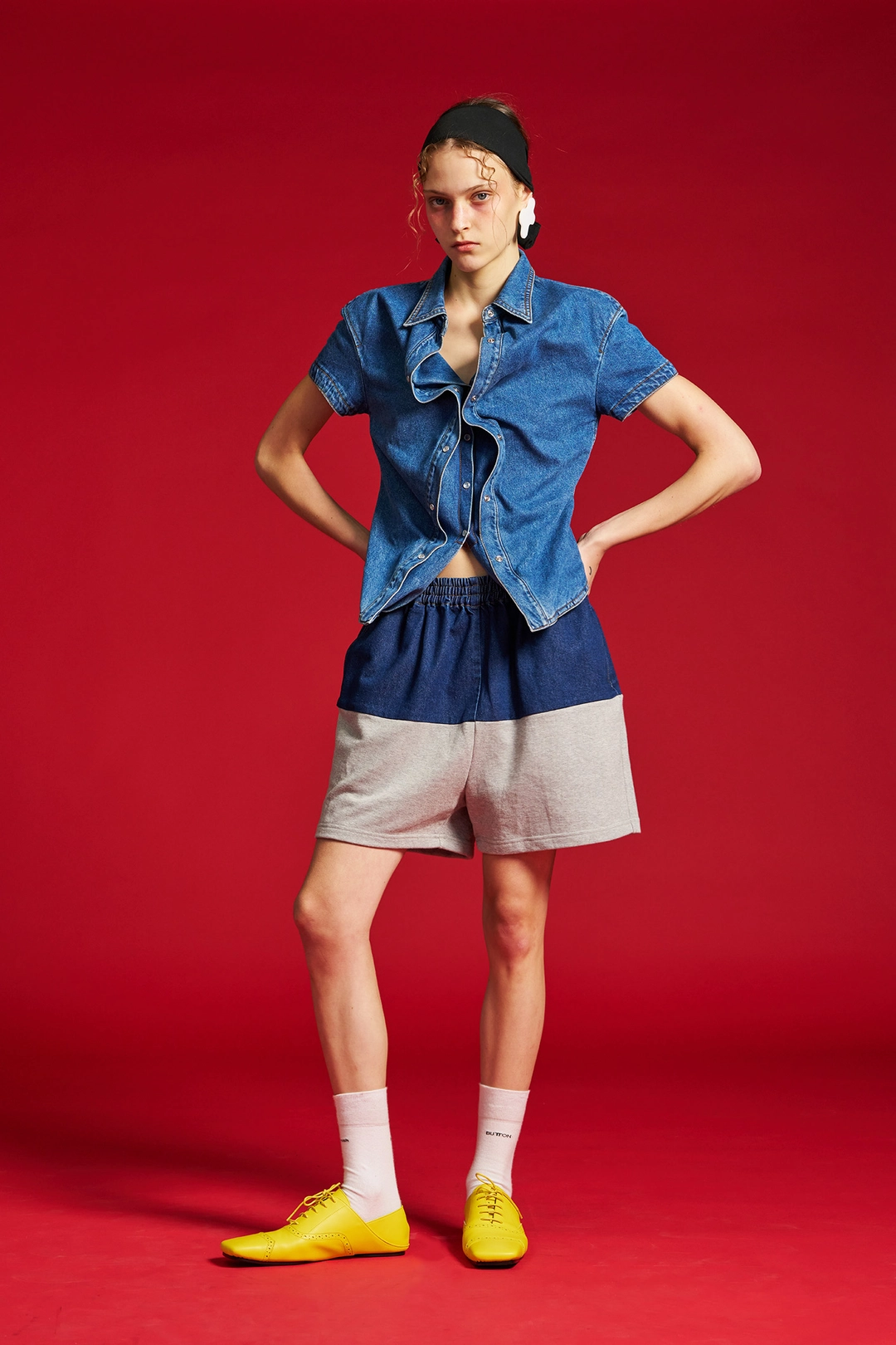 푸쉬버튼 SS26 ZERO BLUE HYBRID DENIM JERSEY SHORTS 상품 이미지 2