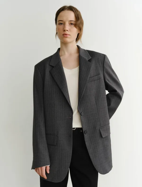 Wade Stripe Single Jacket (Grey)