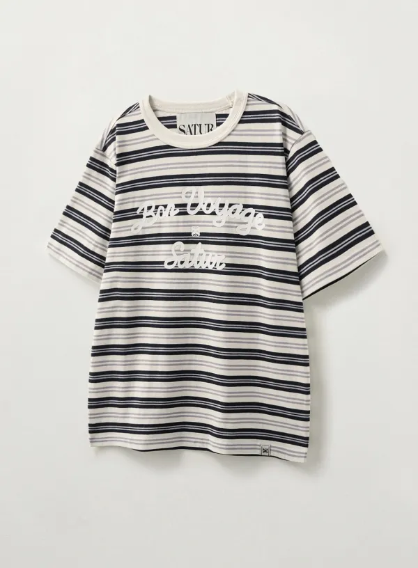 Bon Voyage Stripe Ringer T-Shirt - Black