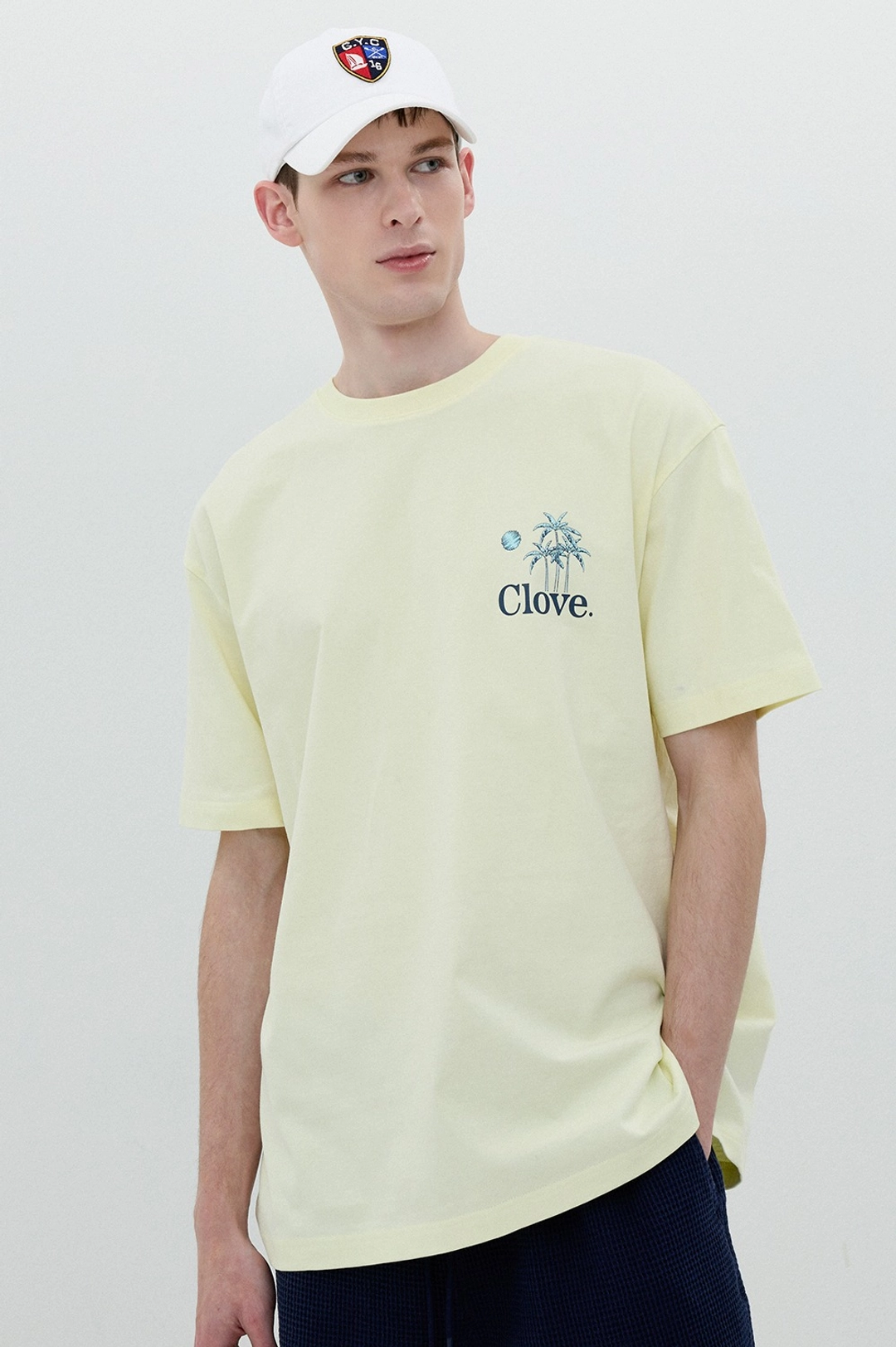 클로브 [25SS clove] Palm Tree Graphic T-shirt (Yellow) 상품 이미지 1