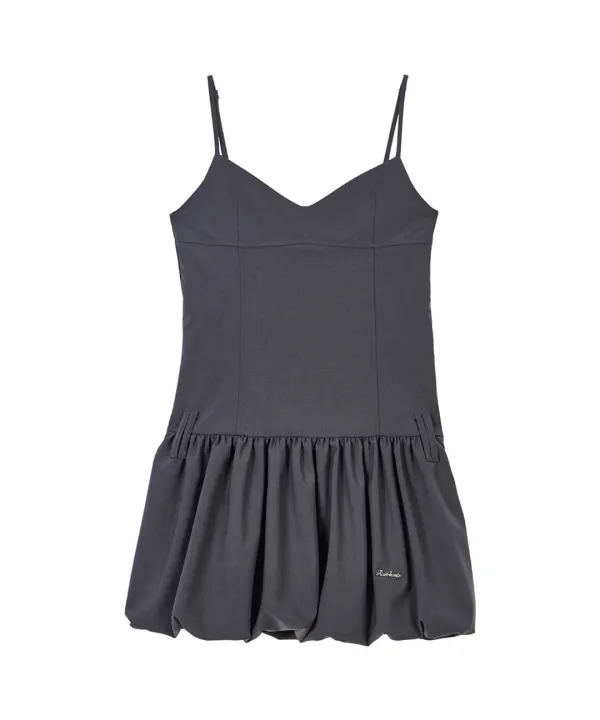 Rose Balloon Mini Dress [Charcoal]