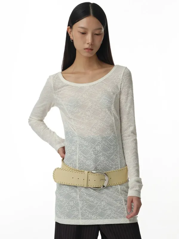 Floral Scoop Neck T-Shirt [Ivory]
