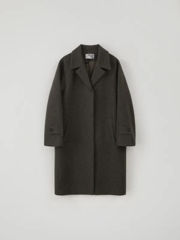 Raglan Wool Coat(Charcoal Brown)