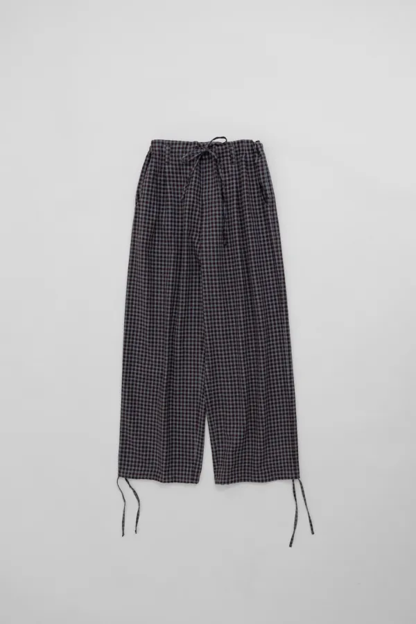 easy string pants (brown check)