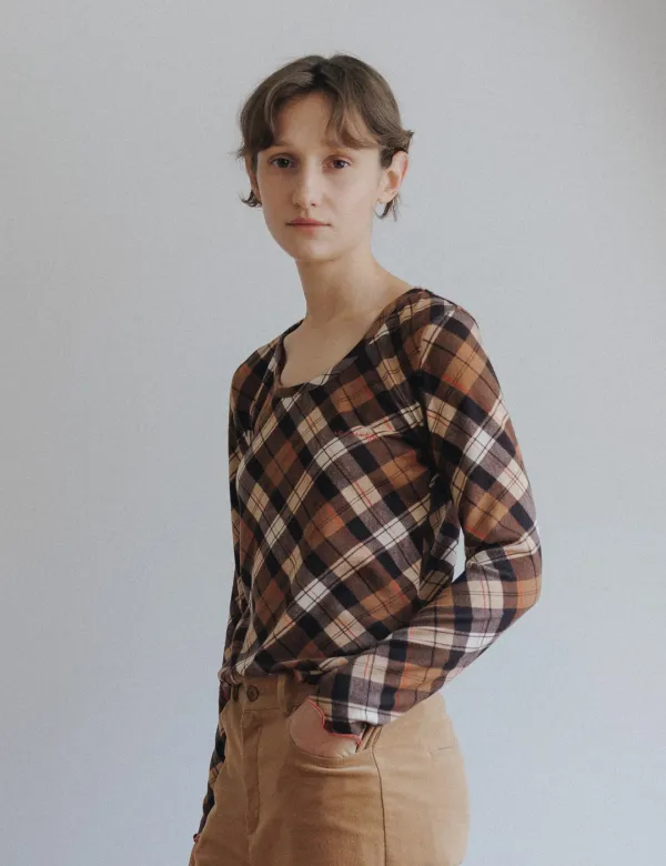 Tonka Check Top (Brown)