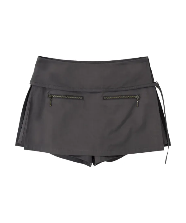 Sleek Mini Skorts-Charcoal