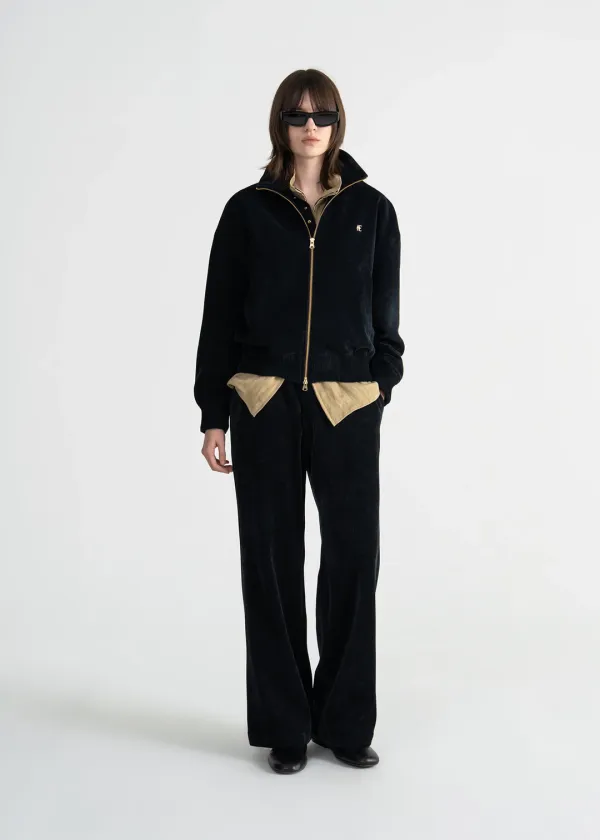(UNI) CHENILLE RIBBED TRACK PANTS - DARK NAVY