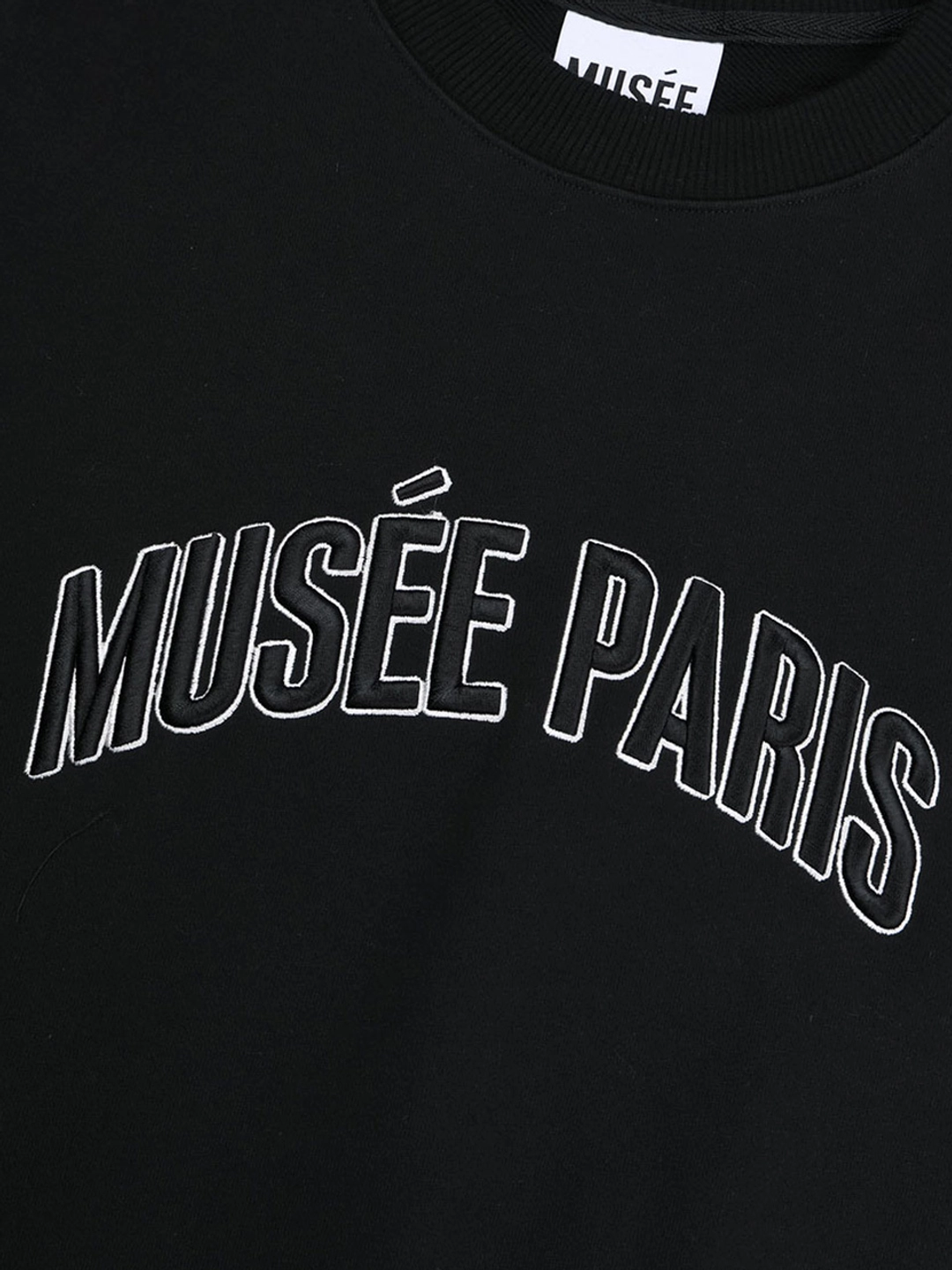 뮤제 POMPIDOU Oversized MUSEE PARIS Embroidery Sweatshirt_Black 상품 이미지 2