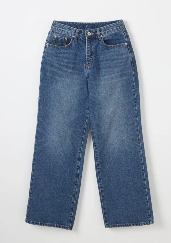 Basic Semi Wide DENIM pants