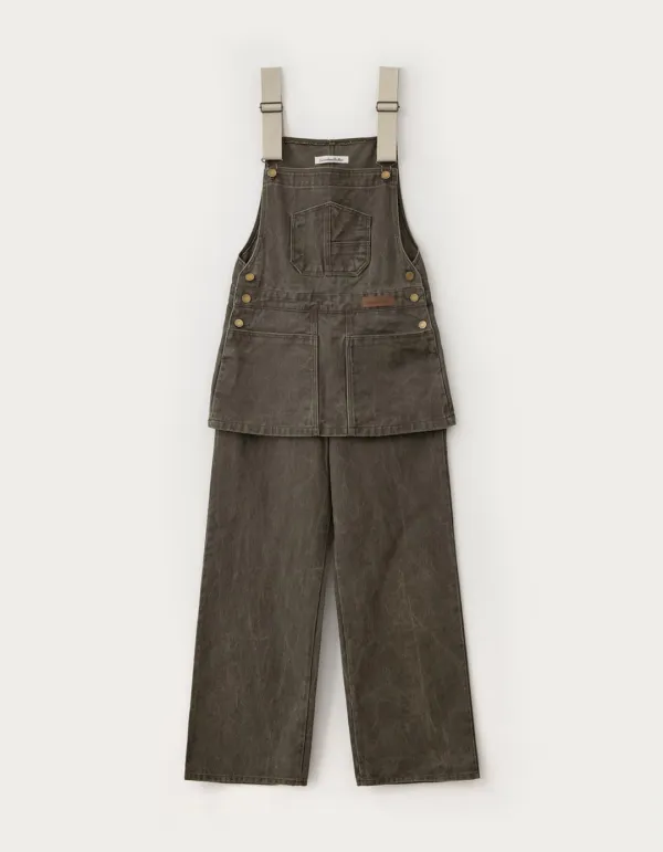 Vintage Combi Cotton Overall - Vintage Brown